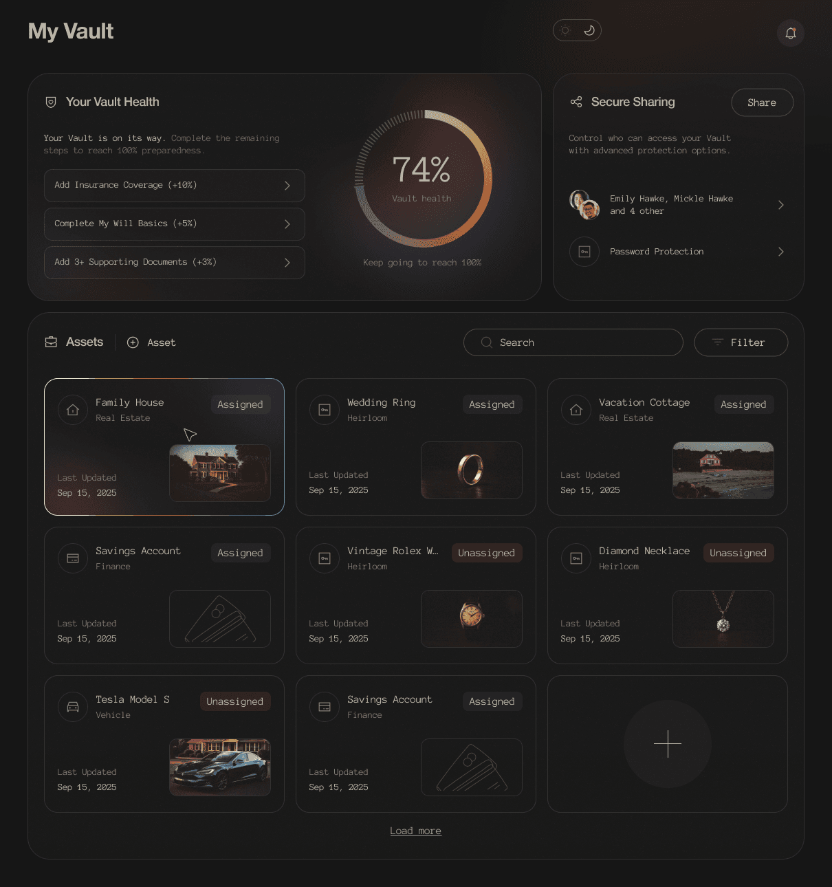 The Otherside vault dashboard